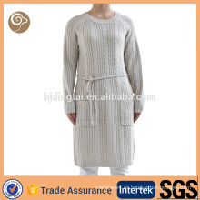 O cuello hecho punto mujeres suéter de lana
